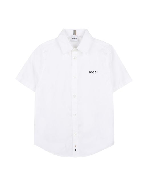 Boss White Camicia A Maniche Corte