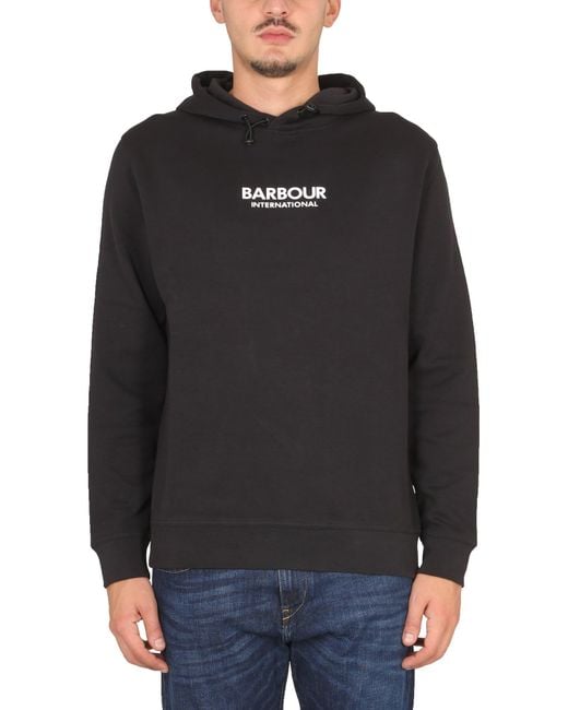 Barbour Gray Logo Hoodie for men