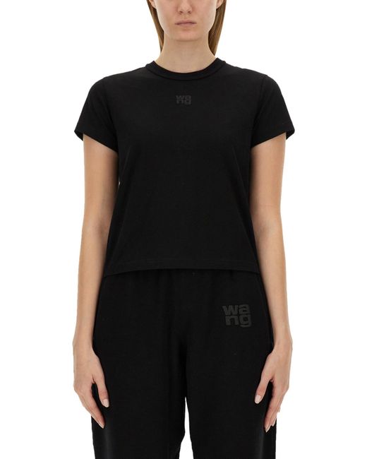 Alexanderwang. T T-Shirt Essential Shrunk di T By Alexander Wang in Black