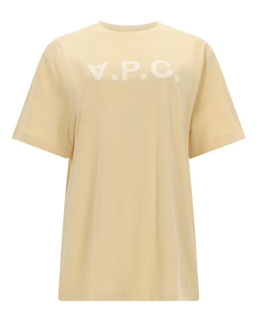 A.P.C. Natural Logo Crew Neck T-Shirt