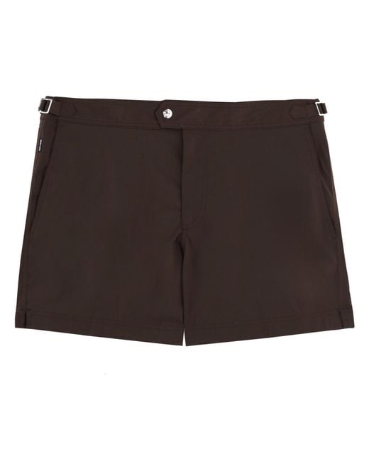 Tom Ford Black Buckle-Detail Swim Shorts for men