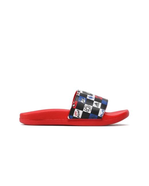 Adidas Originals Red Adilette Comfort Spiderman