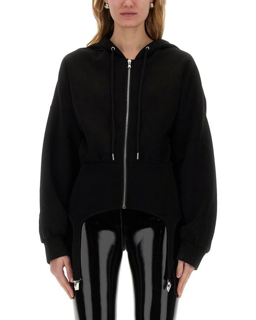 Fiorucci Black Sweatshirt With Suspenders
