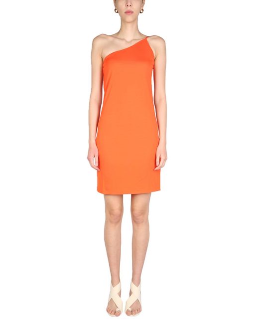DSquared² Orange One-Shoulder Dress