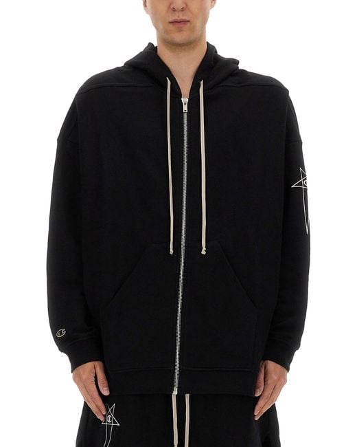 Champion x Rick Owens Black Jumbo Jason's Hoodie for men