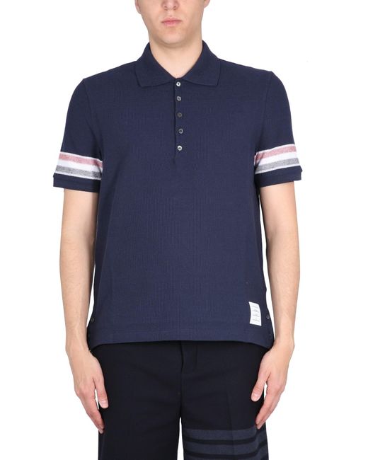 Thom Browne Blue Cotton Polo for men