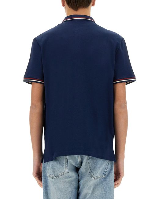 Polo Con Patch Vlogo di Valentino in Blue da Uomo