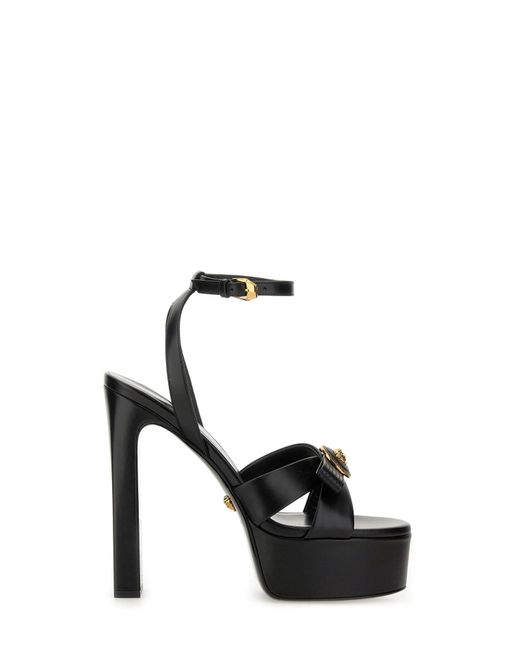 Versace Black Sandal "Gianni Ribbon"