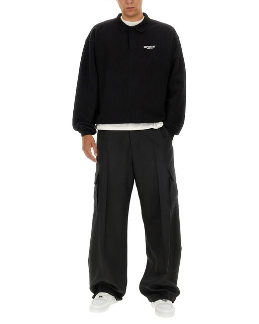 Polo Con Logo di Represent in Black da Uomo