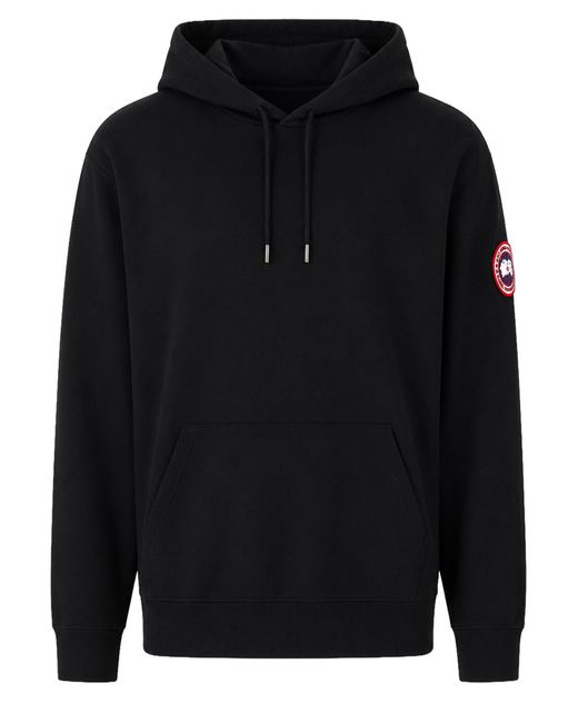 Canada Goose Black Felpa Con Patch Logo E Cappuccio for men