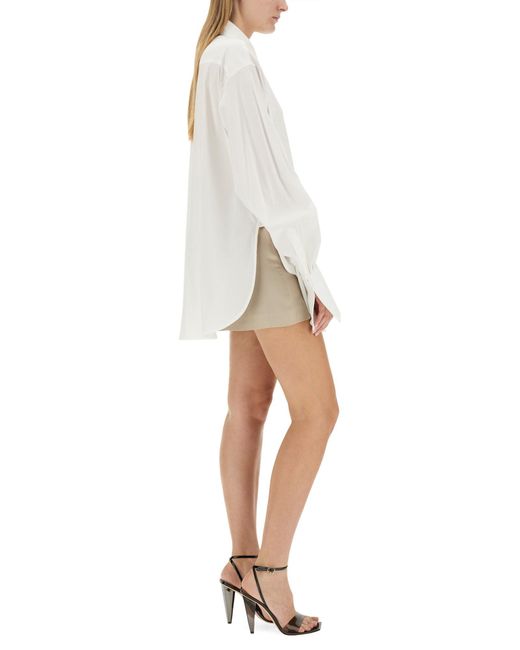 Drawstring Shirt-Donna di Peter Do in White