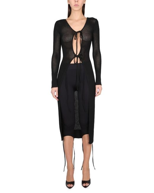 ANDREADAMO Black Long Perforated Jersey