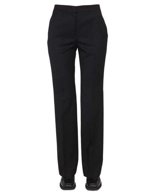 Moschino Black Wool Grain De Poudre Pants