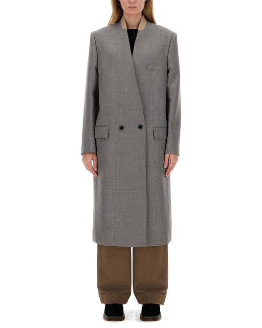 Moschino Gray Tailored Wool Coat