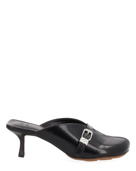 Ganni Black Leather Mules