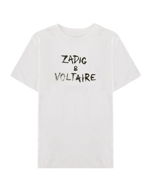 Zadig & Voltaire White T-Shirt Con Stampa Grafica