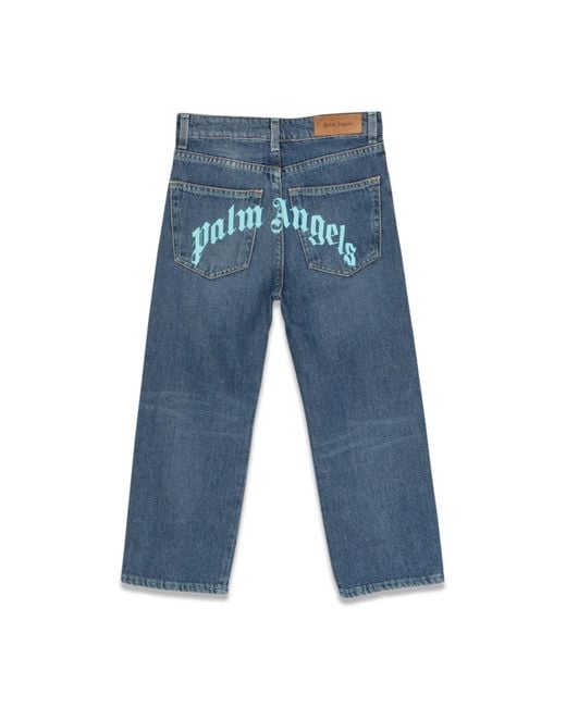 Curved Stone Reg. Den. Pants di Palm Angels in Blue