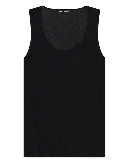 Our Legacy Black Tank Top "Athletic" for men