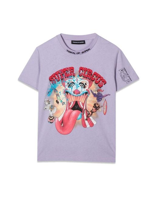 Vision Of Super Pink Lilac Kids T-Shirt With Tongue Print