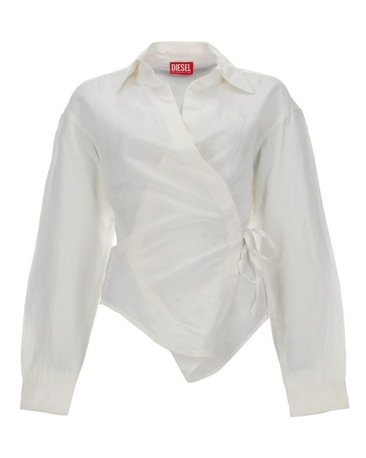 DIESEL White Camicia Con Chiusura A Portafoglio