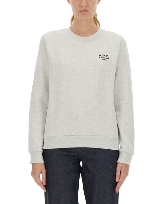 A.P.C. Gray Rue Madame Sweatshirt With Logo
