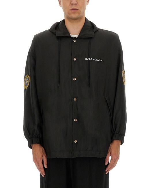 Balenciaga Black Oversized Windbreaker for men