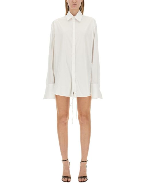 Peter Do White Relaxed Fit Drawstring Shirt