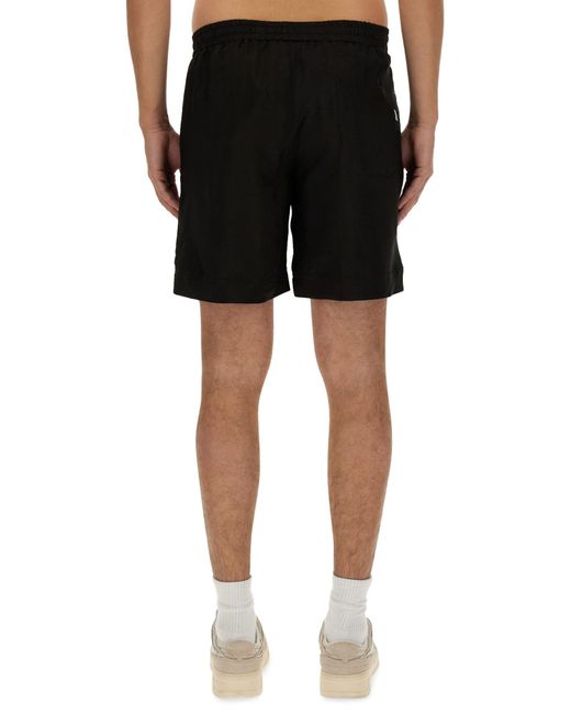Short Con Logo di MSGM in Black da Uomo