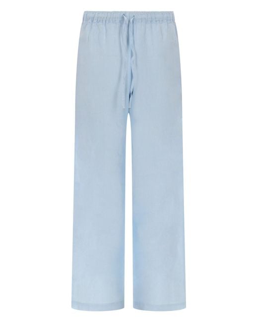 120% Lino Blue Pantalone Ampio