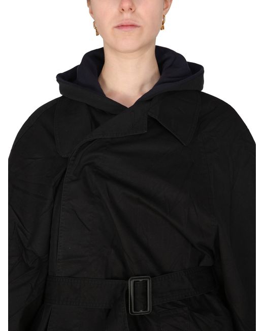 CARCOAT OVERSIZE IN TWILL DI COTONE di Balenciaga in Black