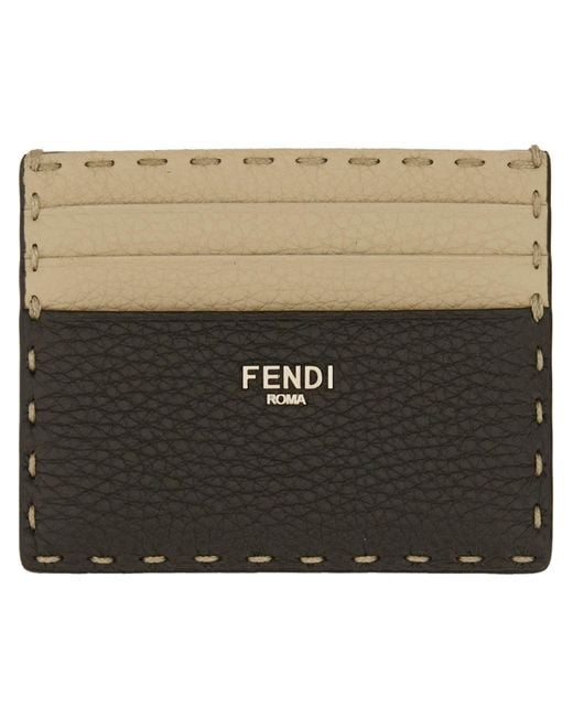 Fendi Natural Card Holder Saddlery for men