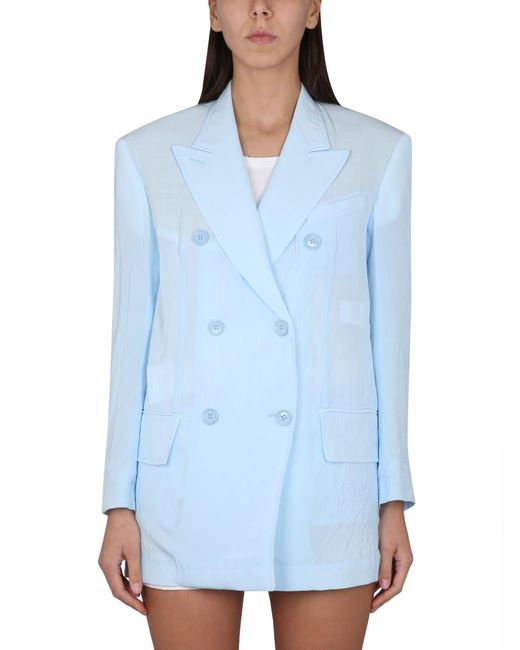Max Mara Blue Double-Breasted Jacket