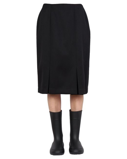 Raf Simons Black Structured Midi Skirt