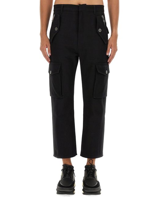 Balmain Black Regular Fit Cargo Pants for men