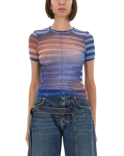 Jean Paul Gaultier Blue Air" Mesh T-Shirt