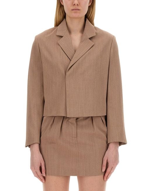 Alysi Brown Cropped Jacket