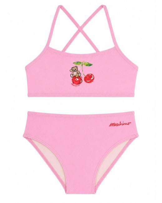 Moschino Pink Bikini Con Stampa