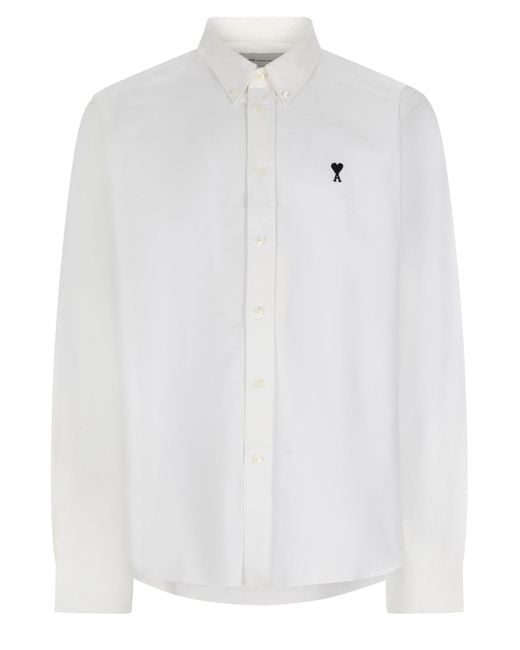AMI White Camicia Con Logo for men