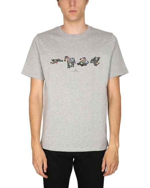 Paul Smith Gray Crewneck T Shirt for men