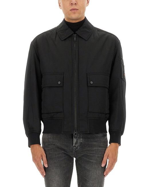 Boss Black Bomber Jacket With Removable Lining for men