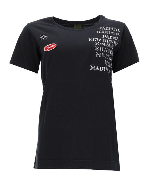 MR & MRS Black T-Shirt Con Stampa