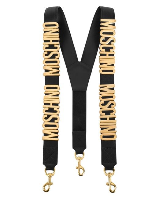 Moschino Black Logo Suspenders