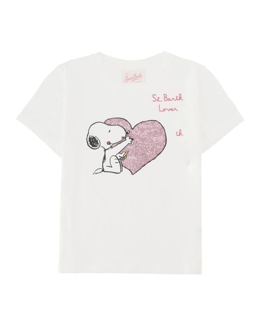 Mc2 Saint Barth White T-Shirt Con Stampa