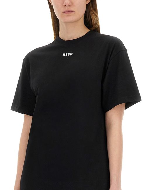 Abito Lungo Con Spacco di MSGM in Black