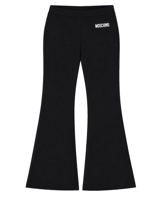 Moschino Black Pantalone Flared Con Logo