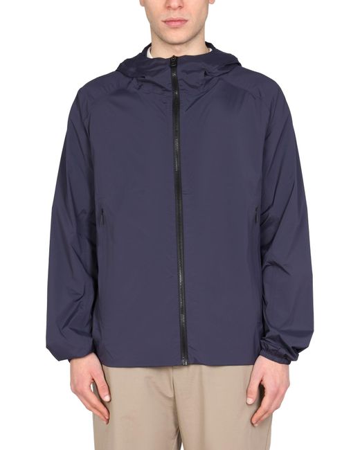 Monobi Blue Nylon Hood Jacket for men