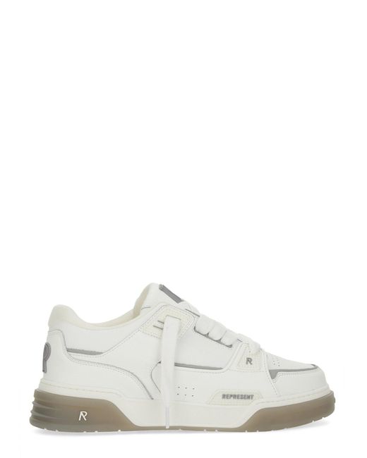 Represent White Solid Studio Sneakers for men