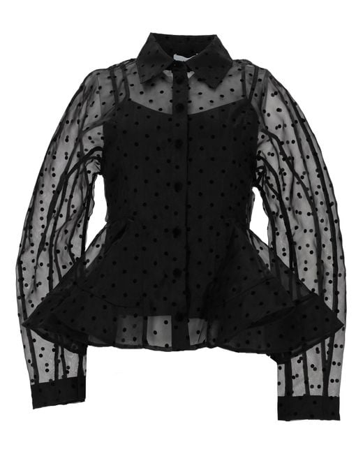 Ganni Black Camicia "Peplum"