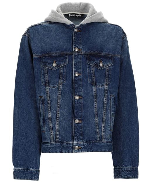 Palm Angels Blue Giacca for men