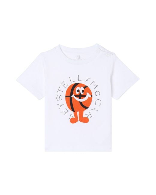 Stella McCartney White Stella Mc Cartney "Basketball" Logo T Shirt